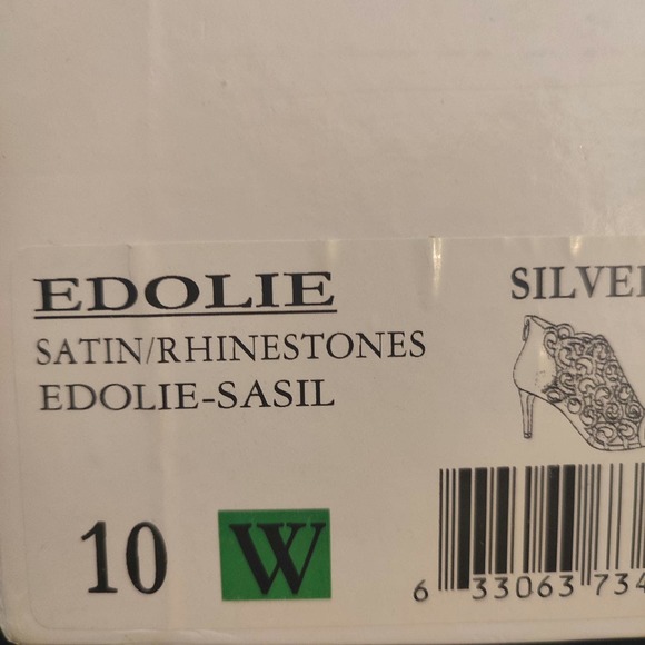 Palizzio Open Toe Rhinestone Heel Edolie Silver Bootie Size 10 W New - Picture 5 of 7